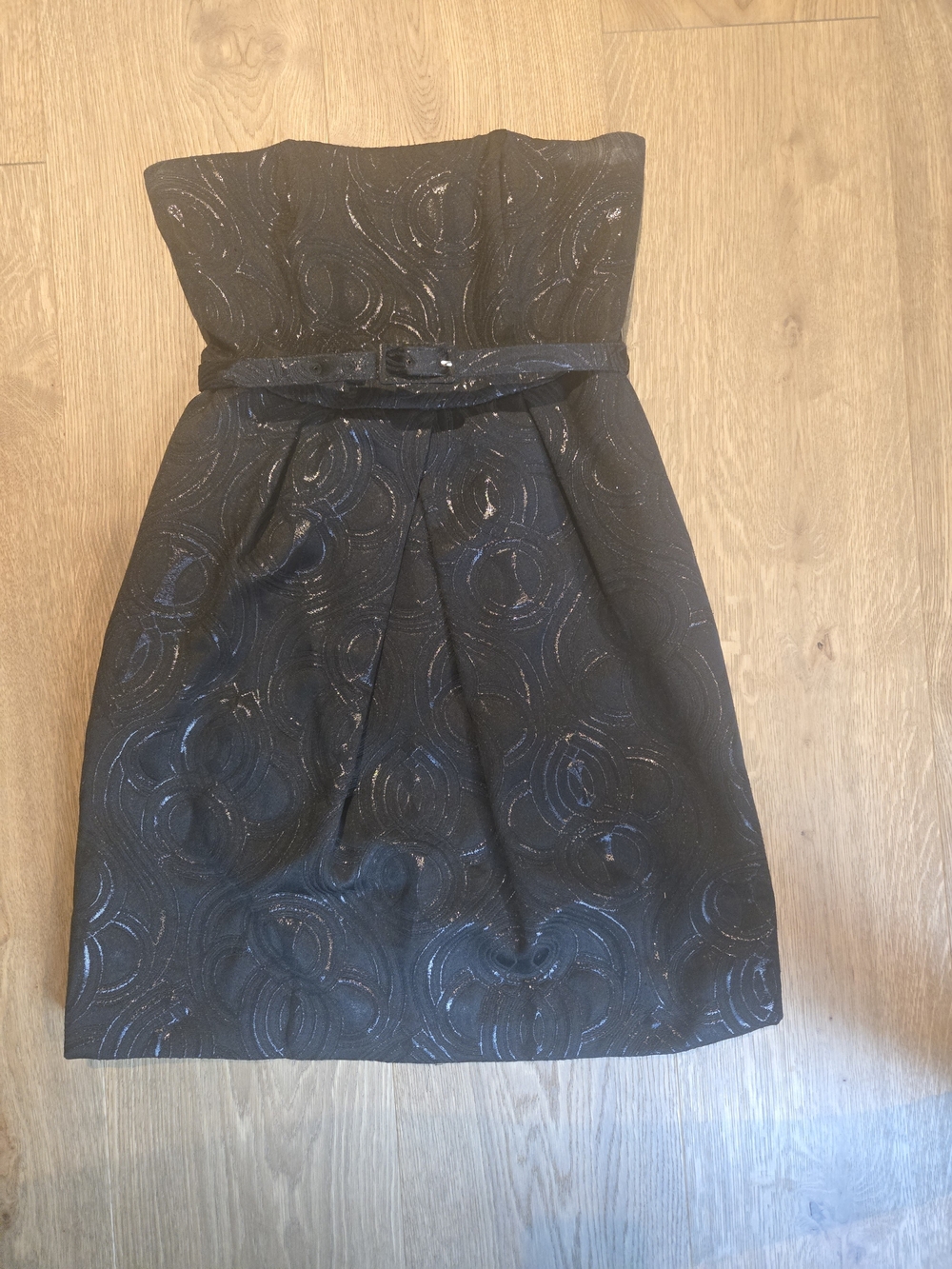 Target Black Strapless Sparkle Belted Mini Dress